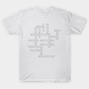 (1987CP) Crossword pattern with words from a famous 1987 science fiction book. T-Shirt